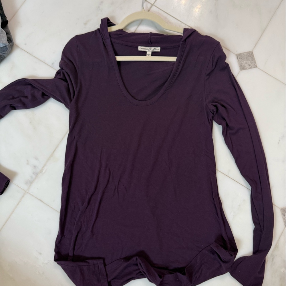 Express Deep Purple Long Sleeve Tee